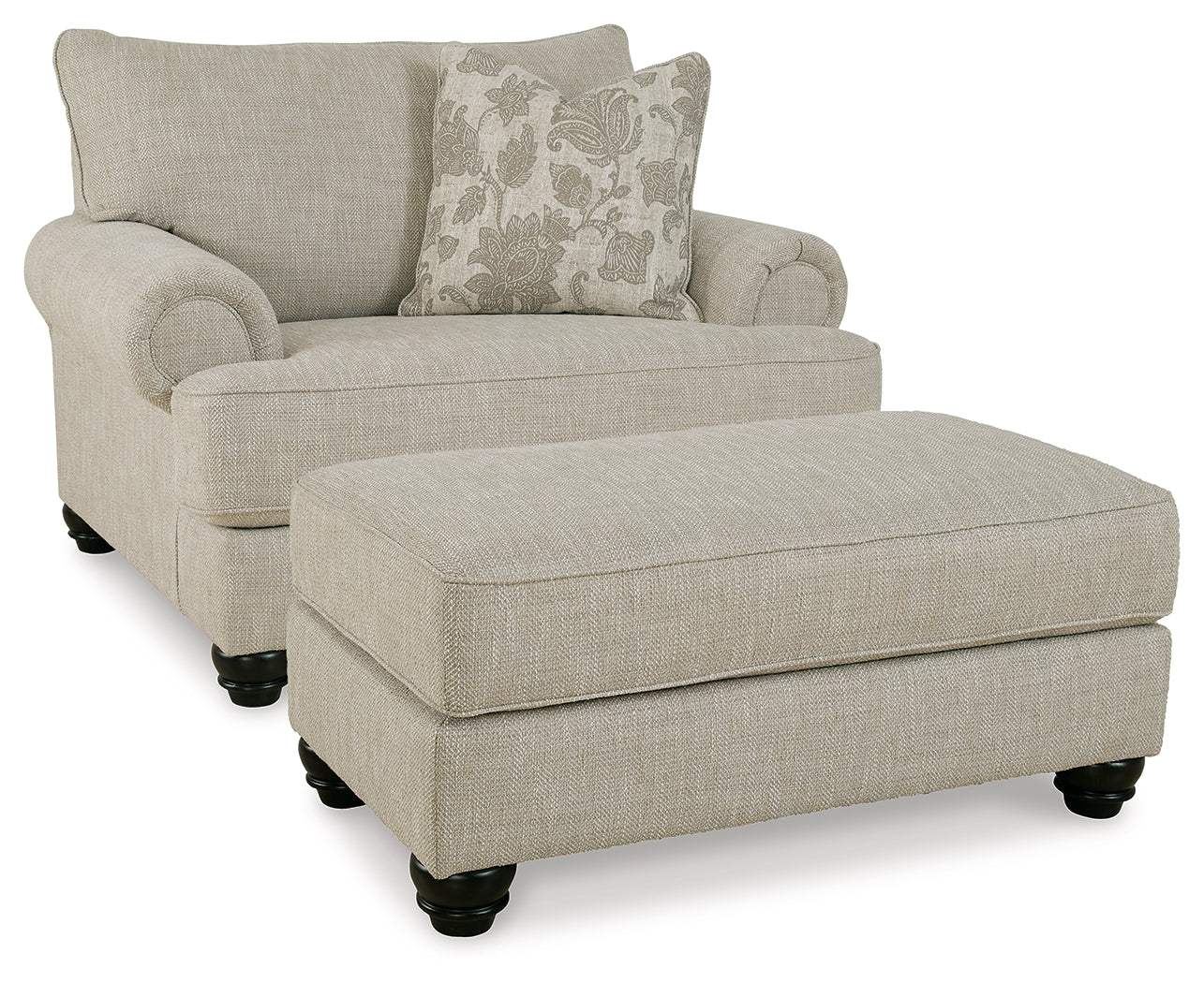 Side view of Asanti Fog oversized chair