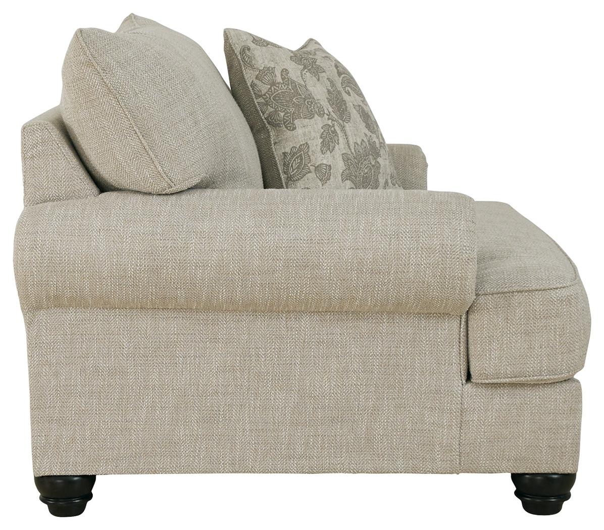 Asanti Oversized Chair back view showing fabric and frame