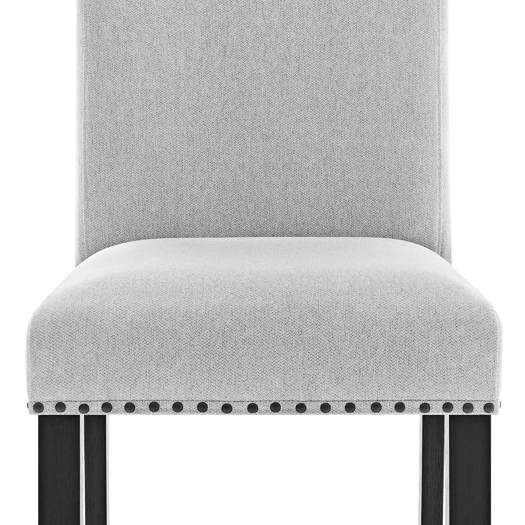 Detail of dining chair upholstery and frame