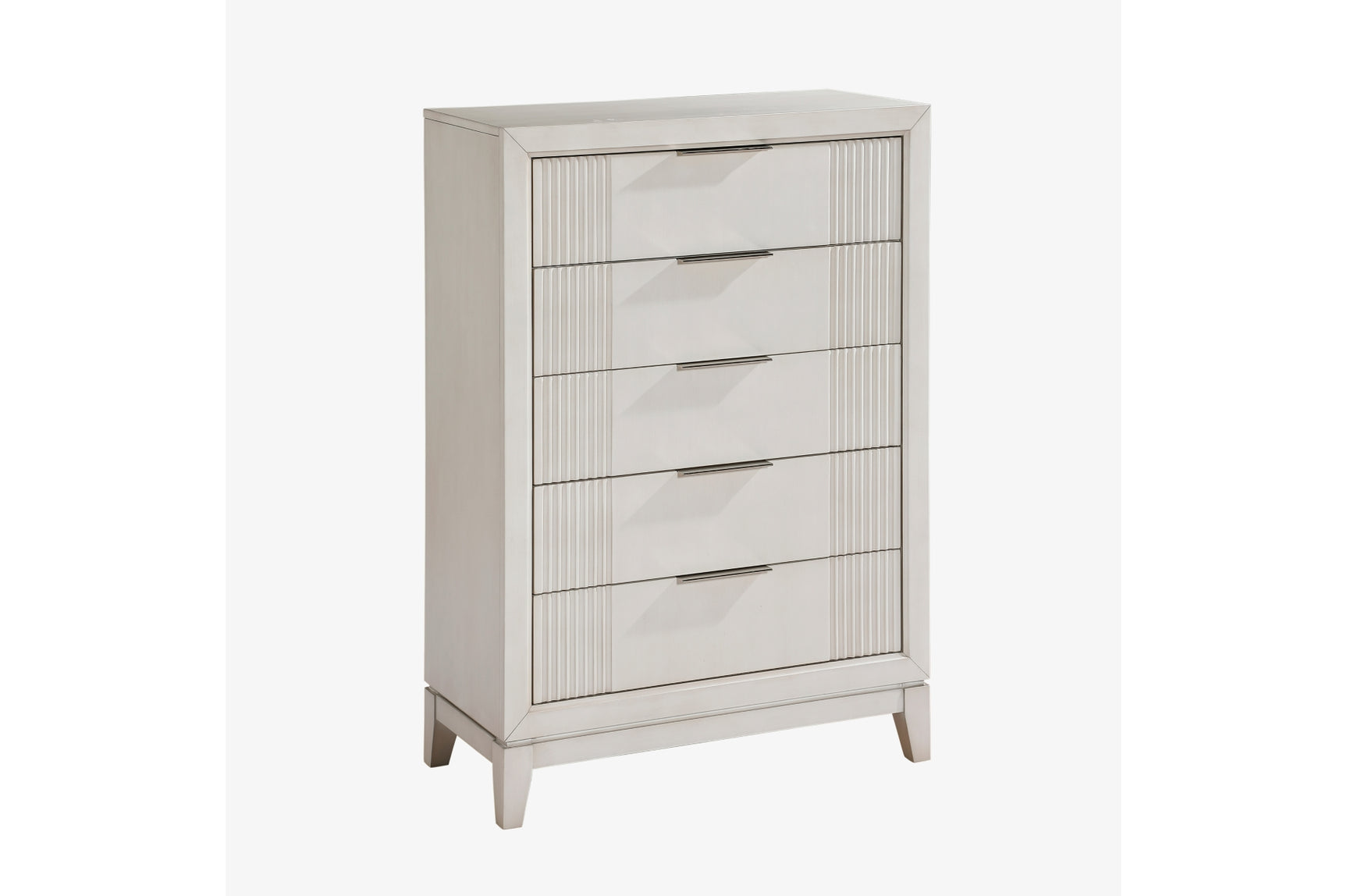 Florence Antique White Upholstered LED Panel Bed main view