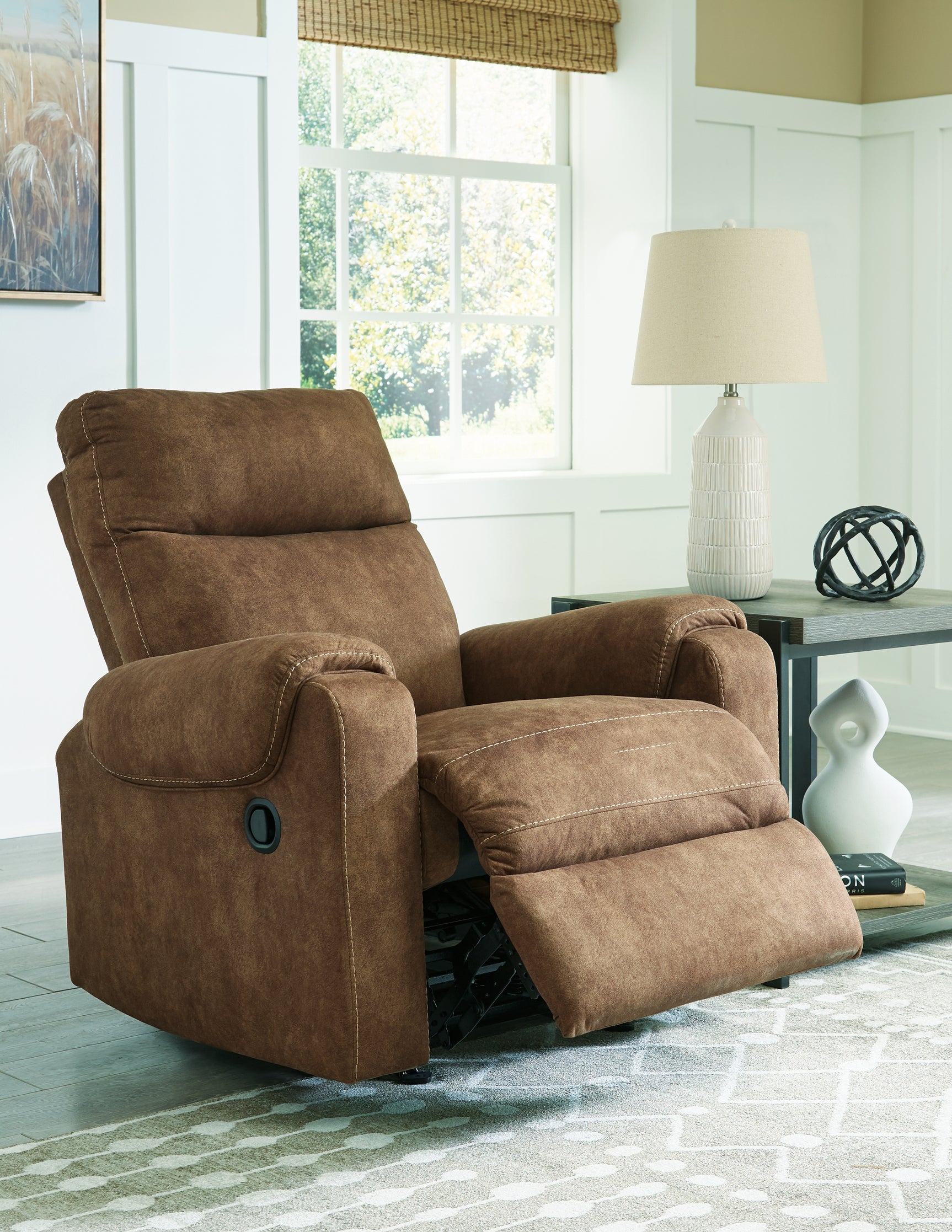Edenwold Brindle Chenille Recliner chair side view open