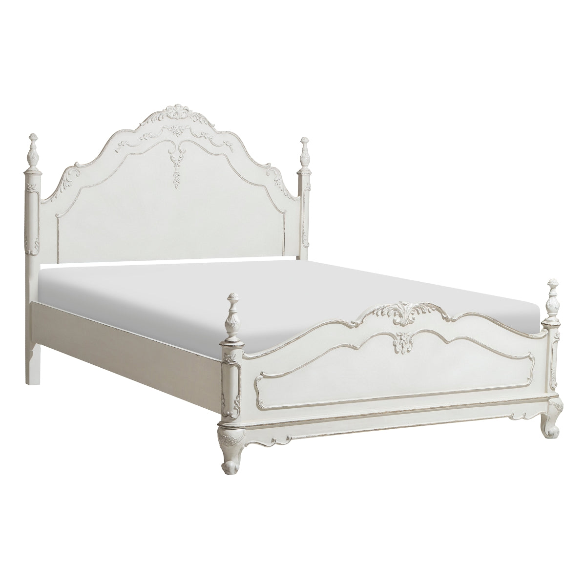 Cinderella Queen Bed side angle showing panel footboard