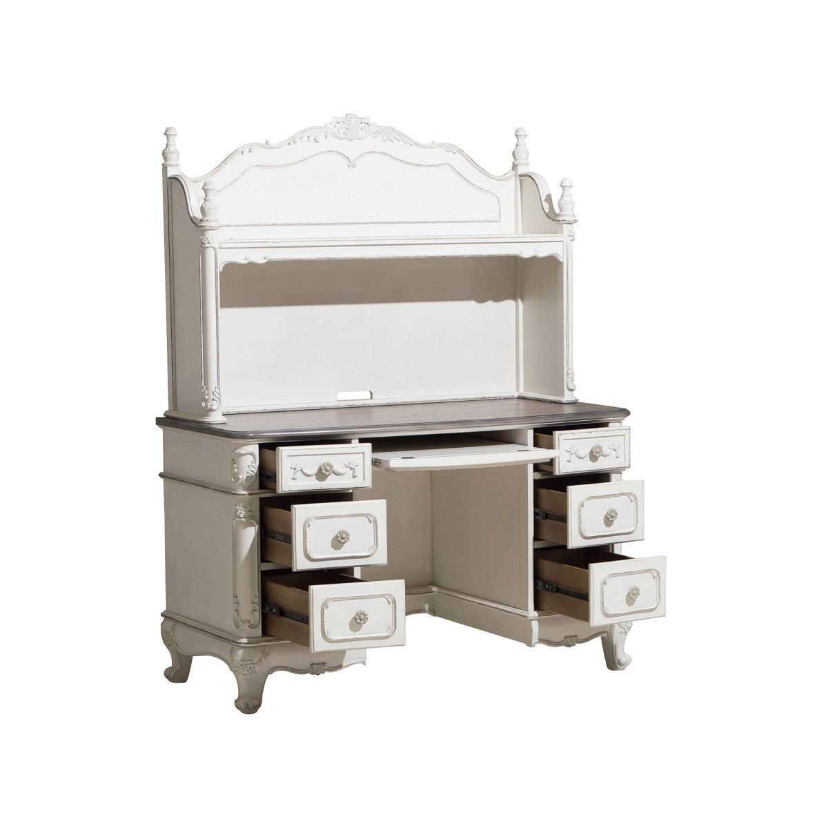 Open drawer of Cinderella Writing Desk showing dovetail joinery