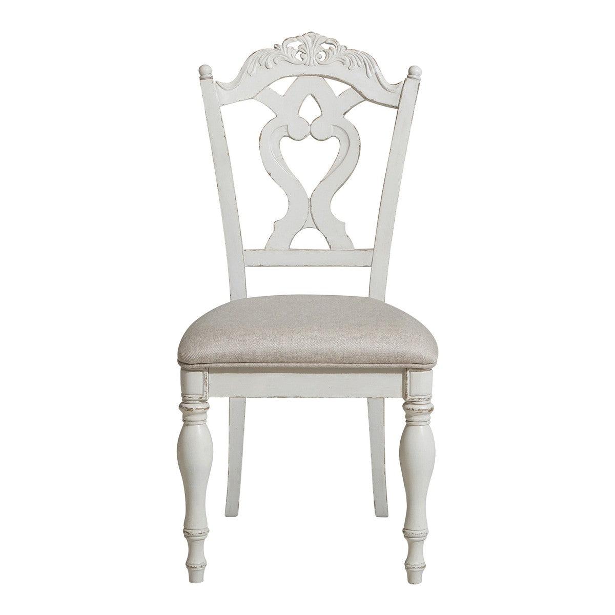 Cinderella Gray Traditional Wood Frame Fabric Writing Desk Chair front view