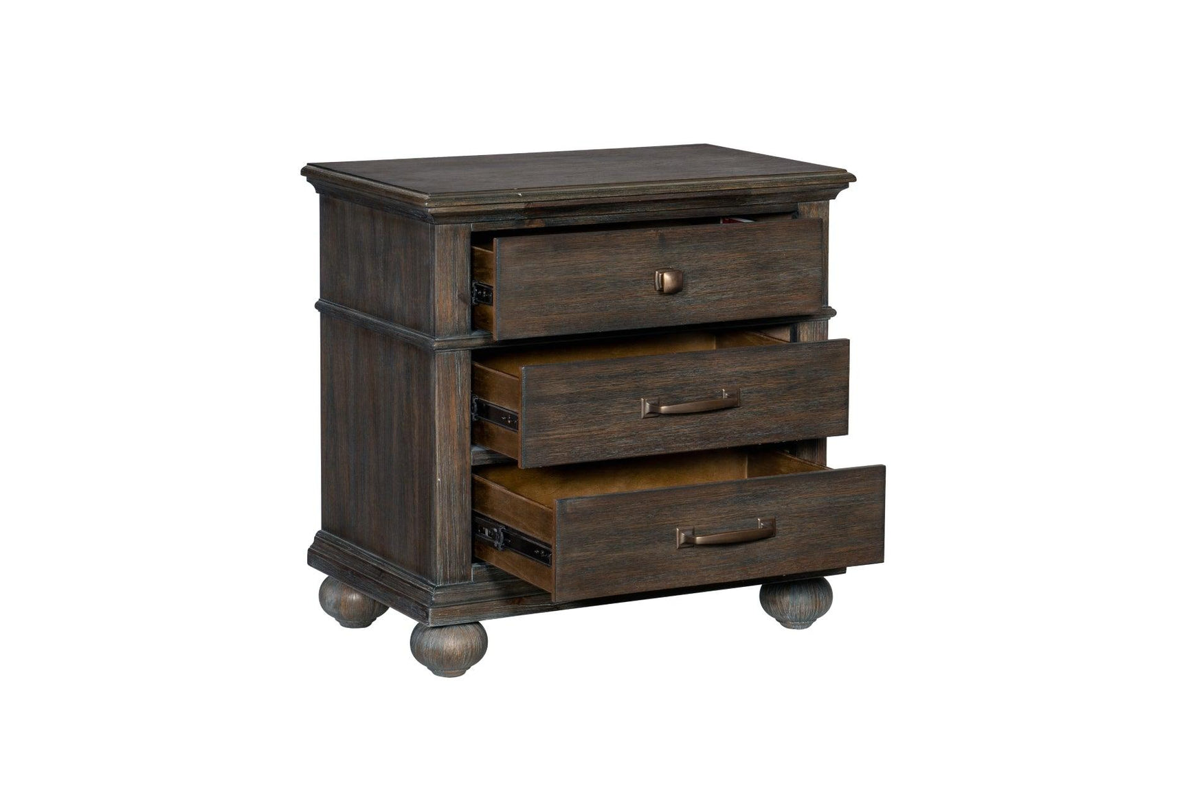 Open view of dresser drawer in Motsinger bedroom set