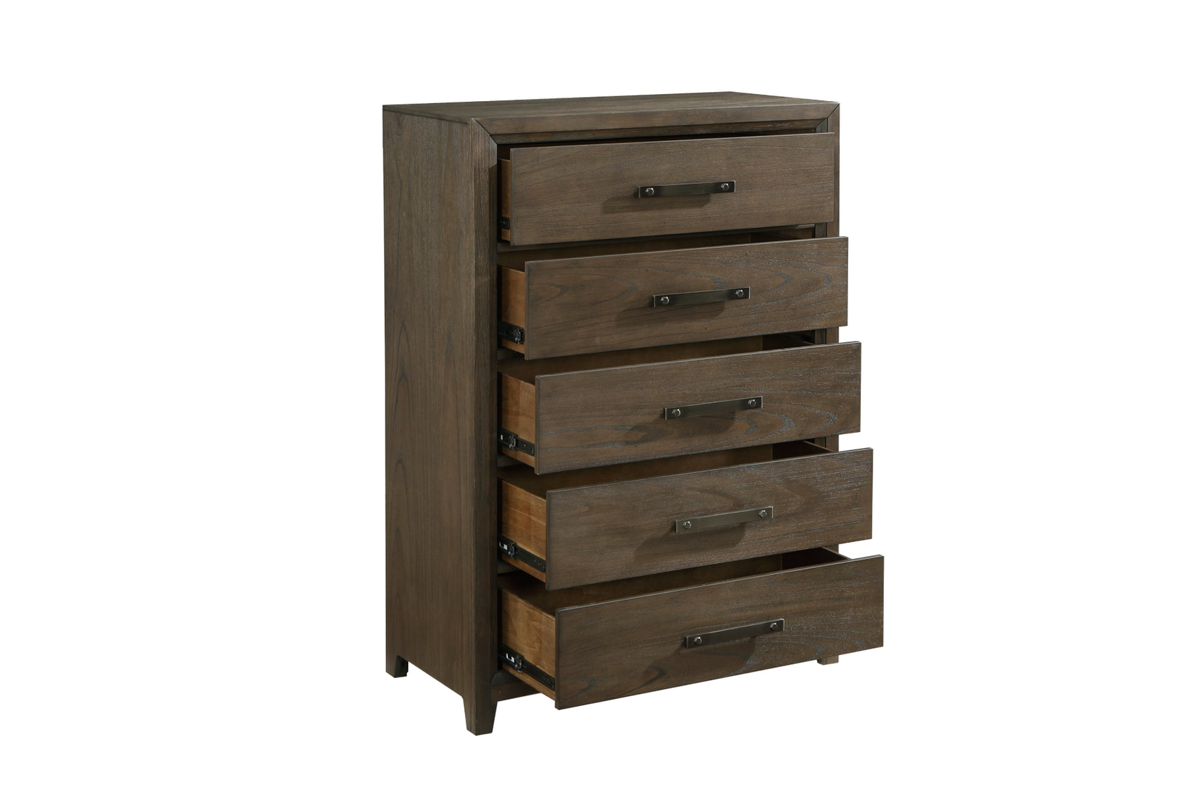 main view of Cambridge Brown Upholstered Storage Bedroom Set bed