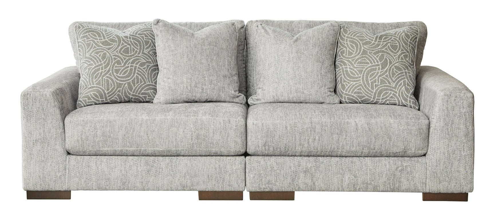 Regent Park Pewter 2-Piece Loveseat - Ella Furniture