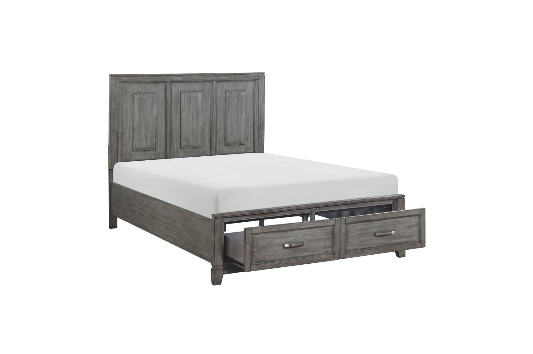 Garretson Gray Storage Bedroom Set bed storage compartments open