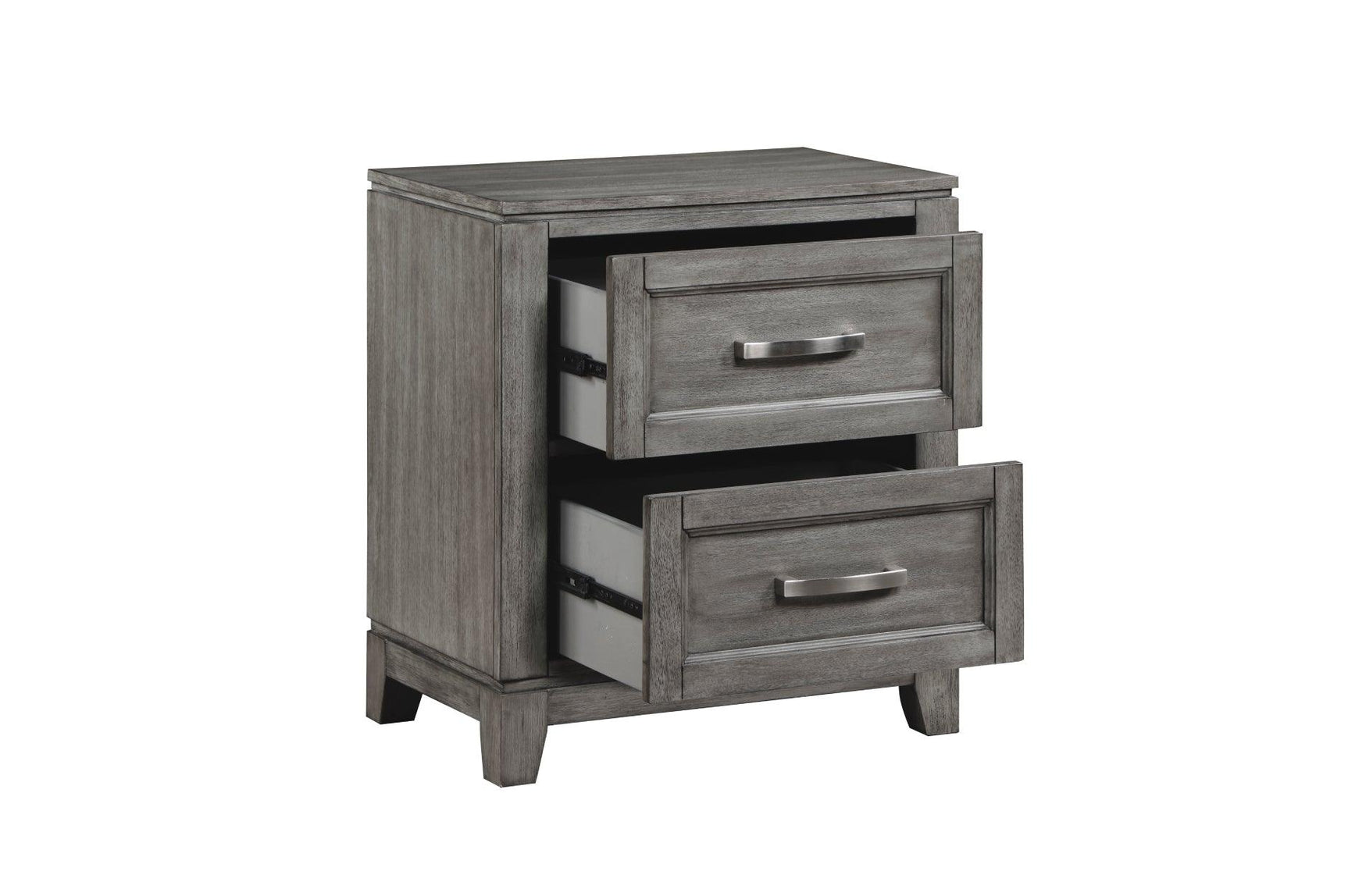 Garretson Gray Storage Bedroom Set dresser with storage open