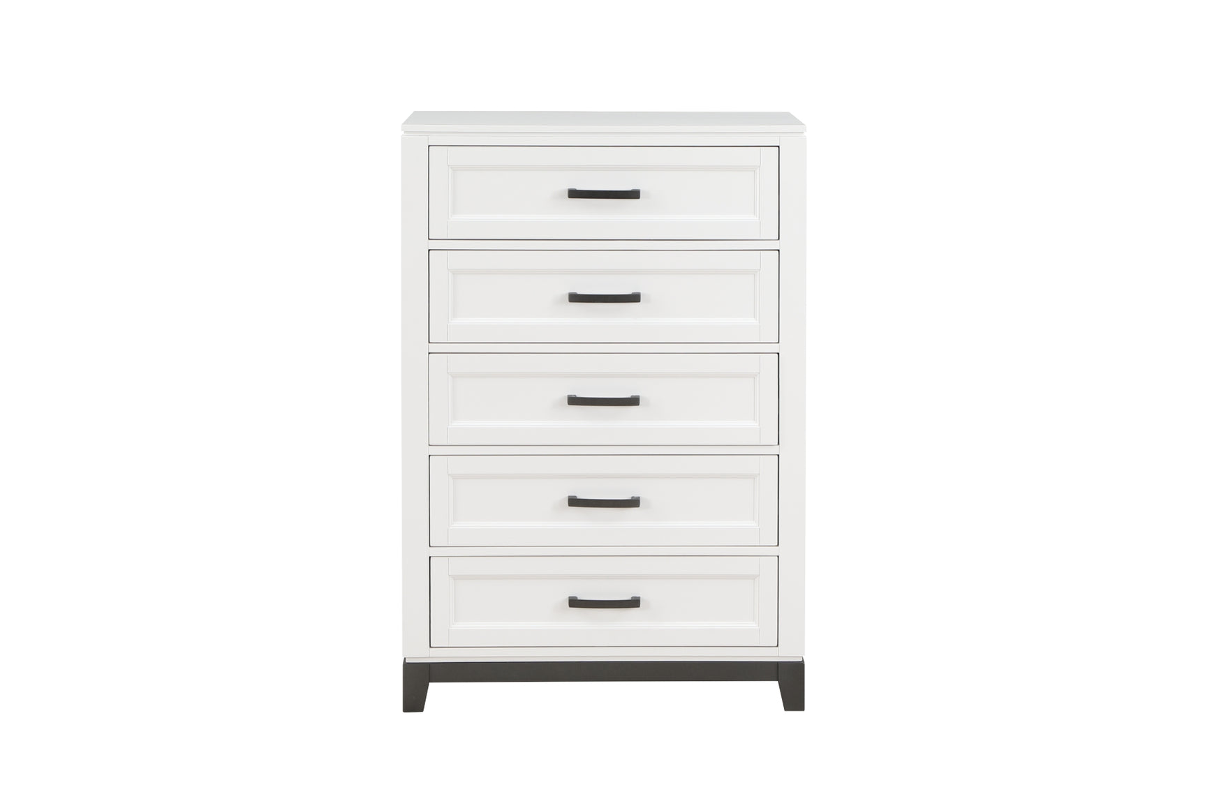 Garretson White Storage Platform Bedroom Set showing bed with storage drawers