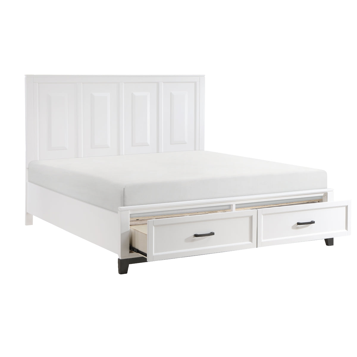 Drawer interior of Hela bed showing dovetail and ball bearing glides