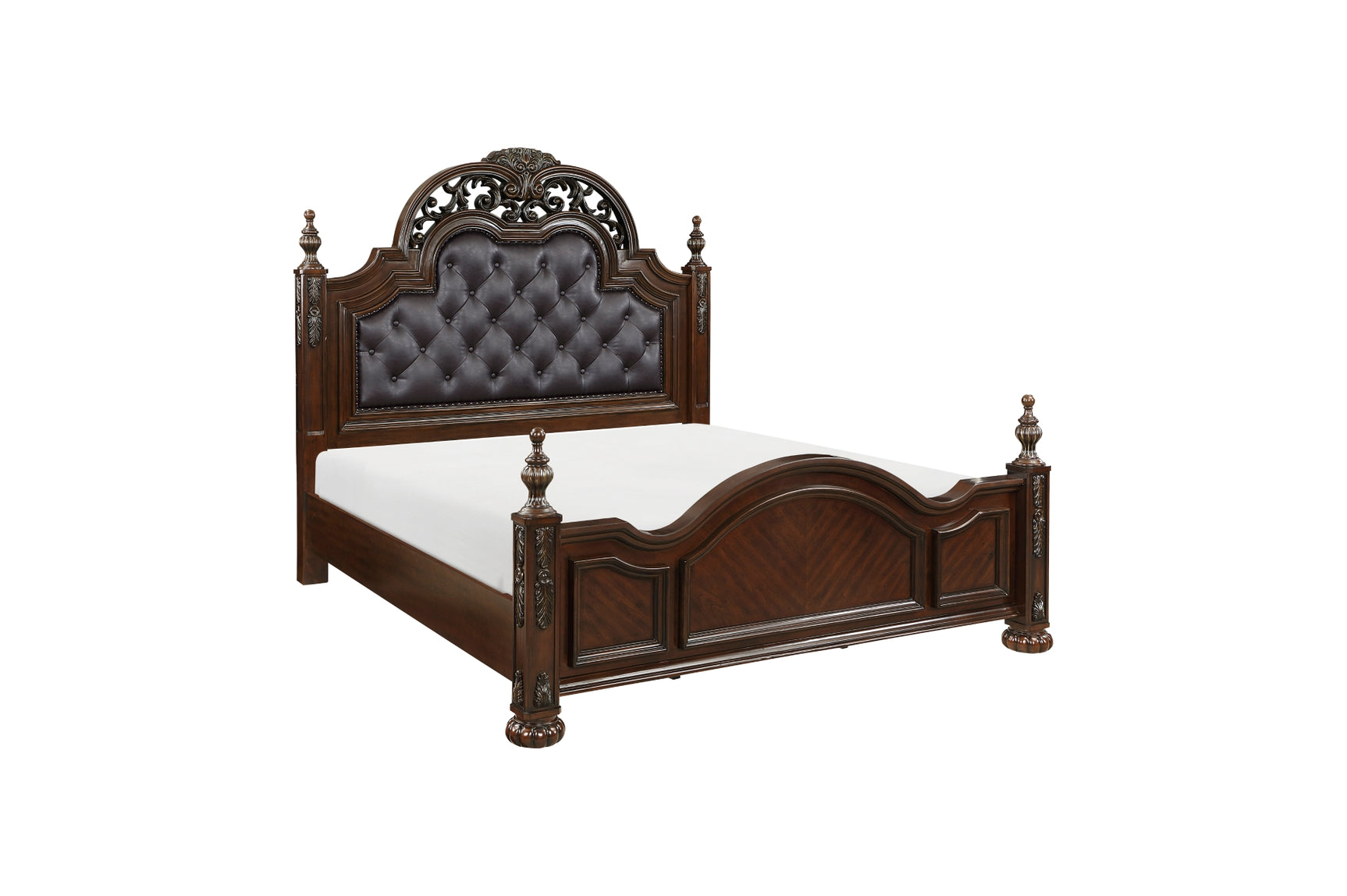 Bedroom view with Rico Upholstered Tufted Panel Bedroom Set bed