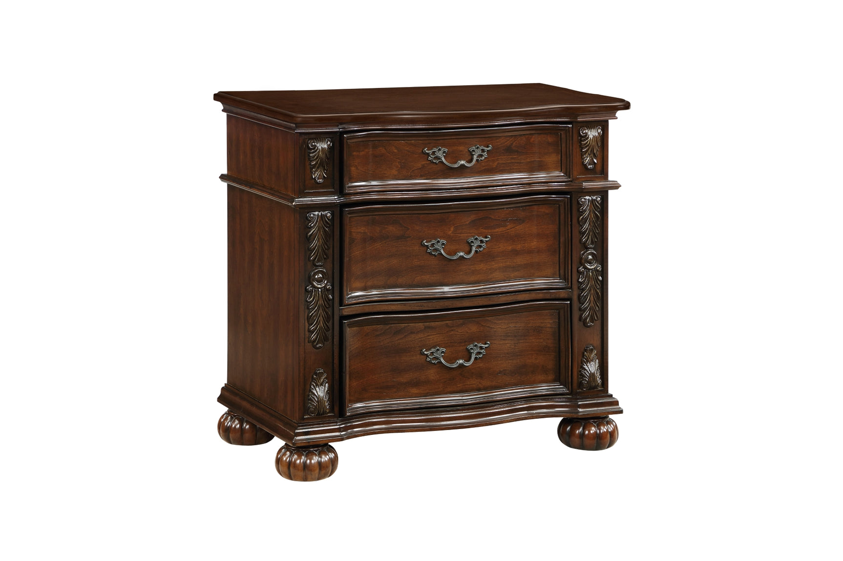 Front view of bed in Rico Upholstered Tufted Panel Bedroom Set