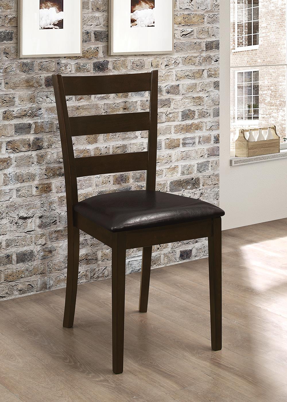 Angled view of dining set highlighting table and seating