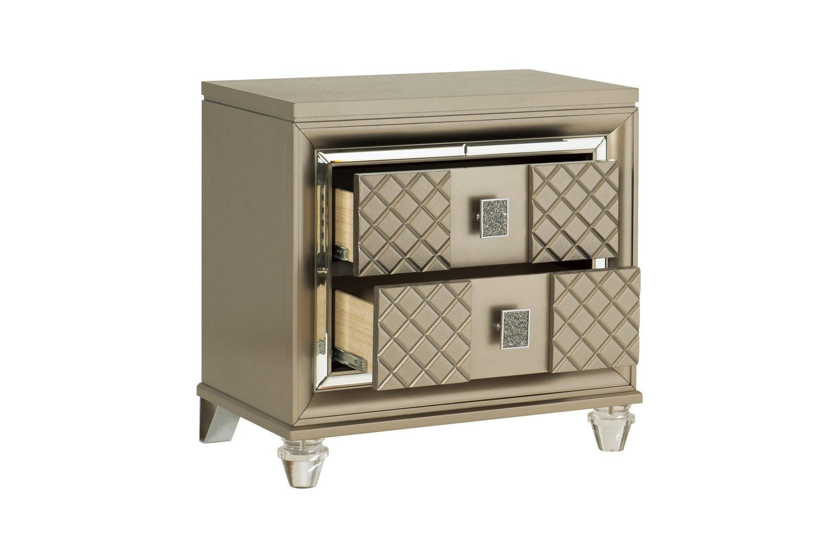 main view of Loudon Champagne Upholstered Bedroom Set bed