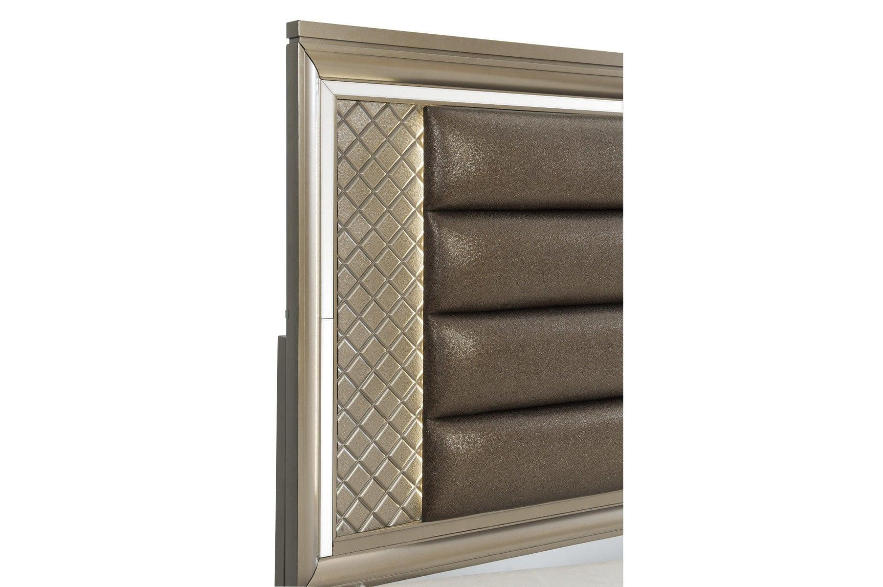 main view of Loudon Champagne Upholstered Bedroom Set bed