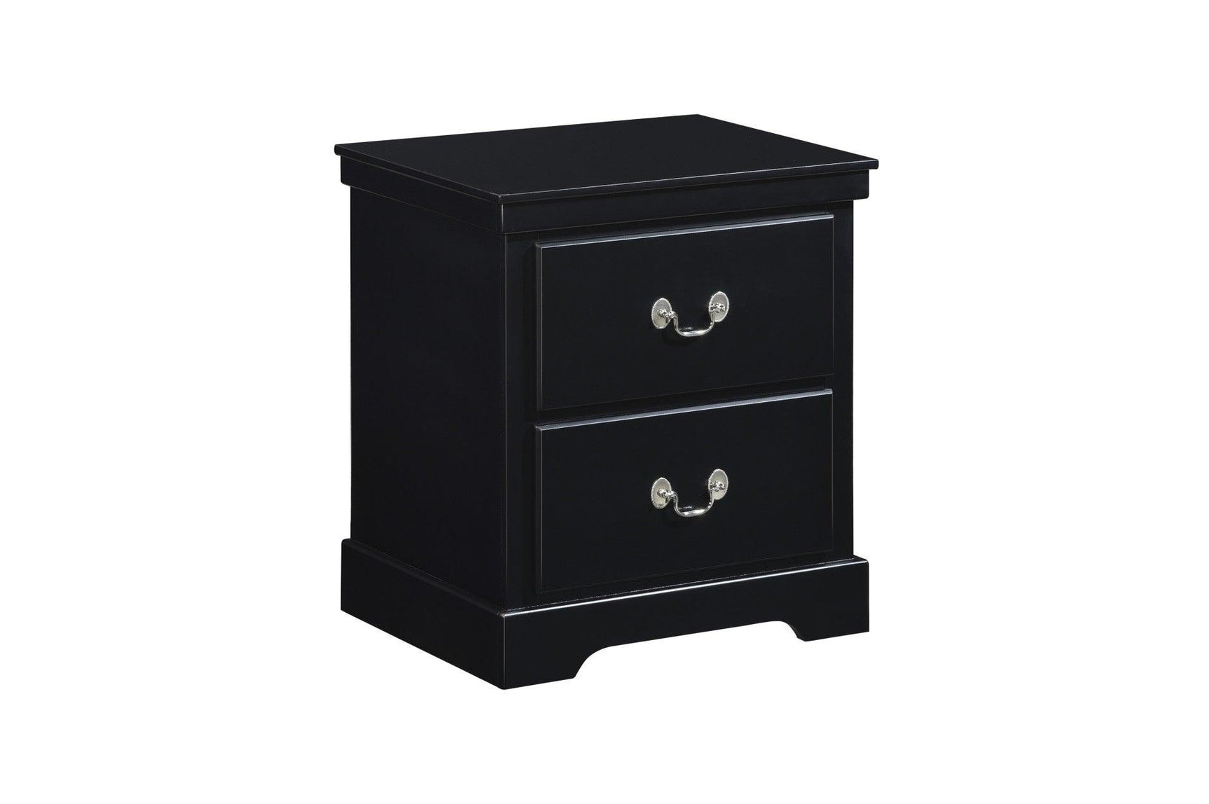Side view of Seabright Black Faux Leather Upholstered NightStand