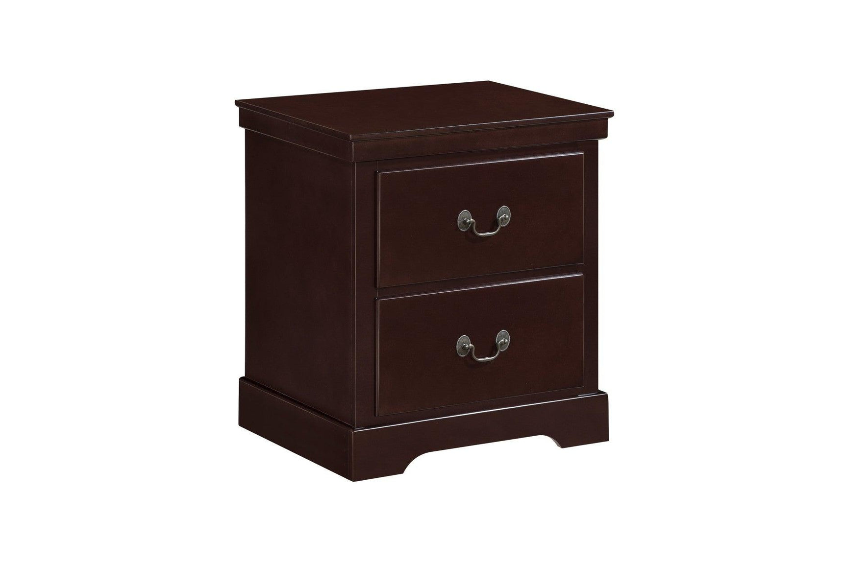 Bedroom view of Seabright Cherry Faux Leather Bedroom Set bed
