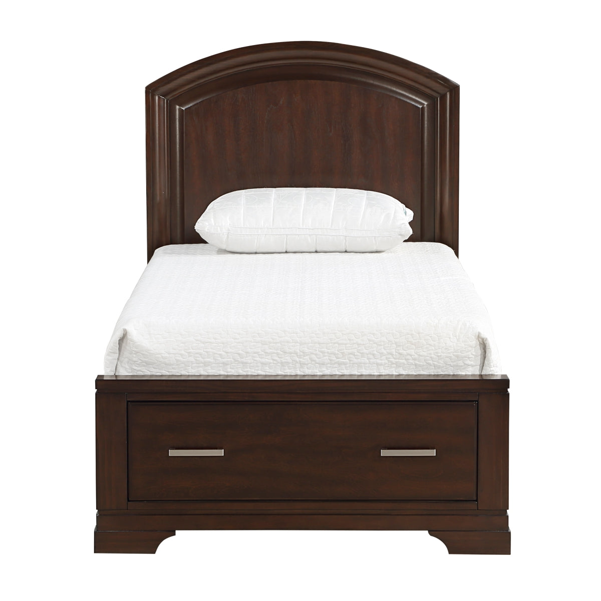 Hudson Cherry Twin Storage Platform Bed, front angle