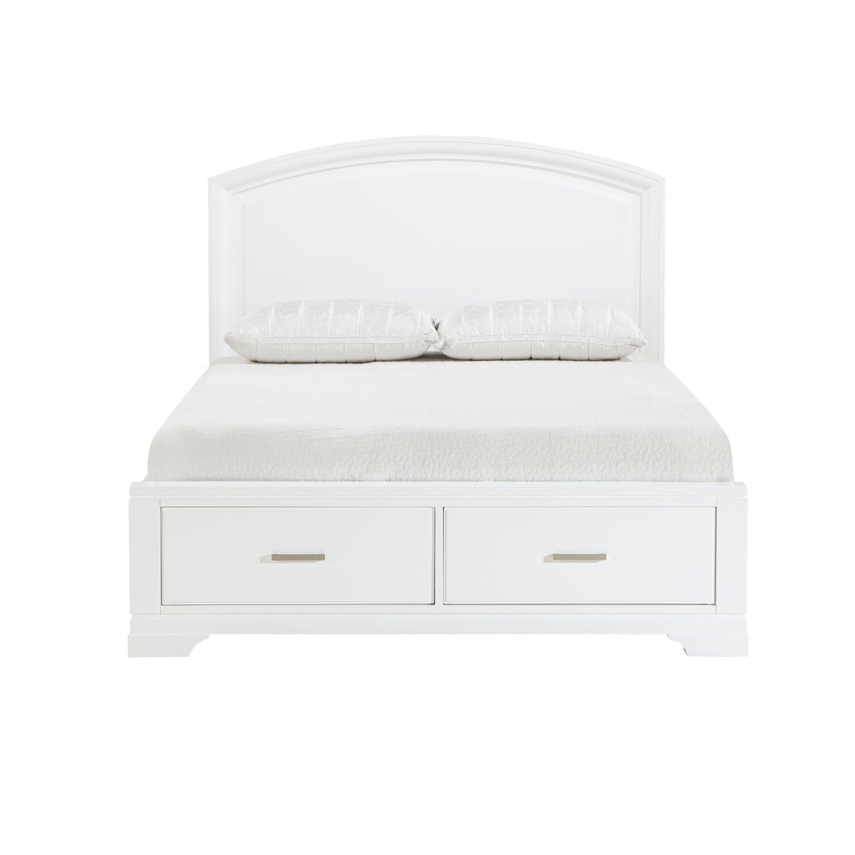 Bella White Full Storage Platform Bed angled view