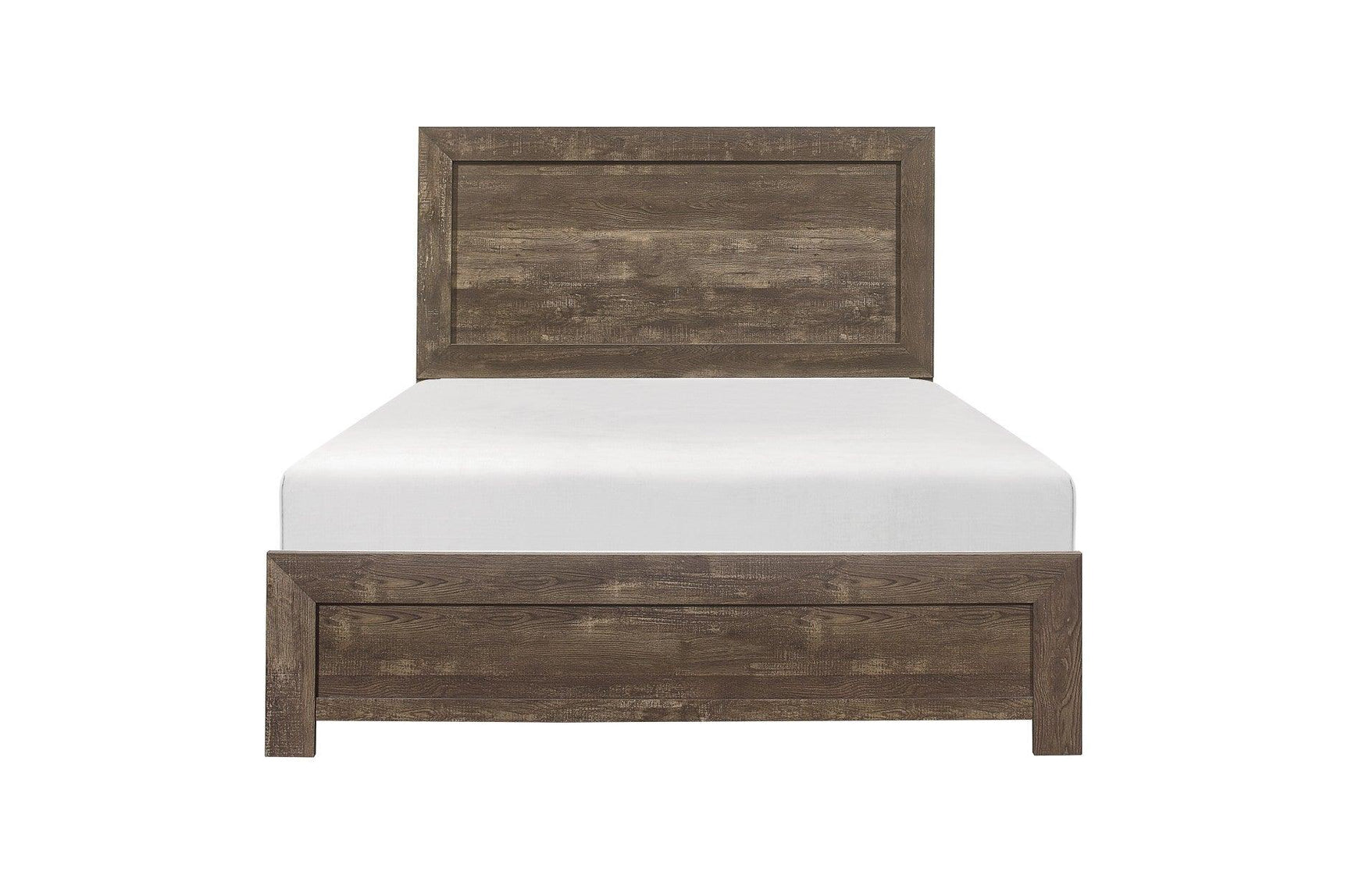 Corbin Rustic Brown youth bedroom set bed close-up of panel headboard