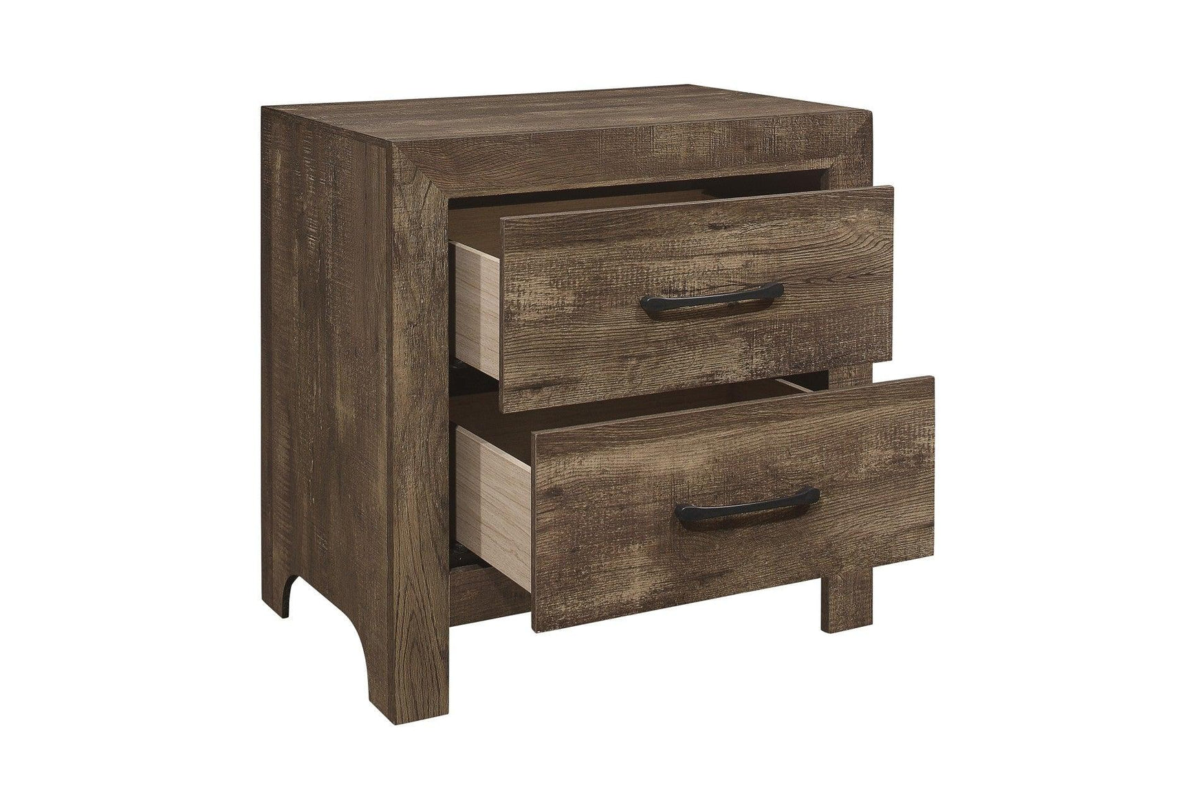 Corbin Rustic Brown youth bedroom chest of drawers with open drawer