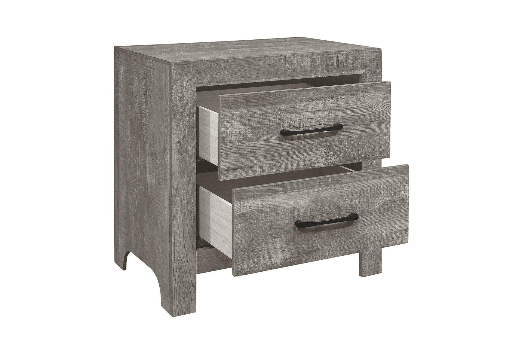 Corbin Gray Panel Bedroom Set bedroom set with open drawer
