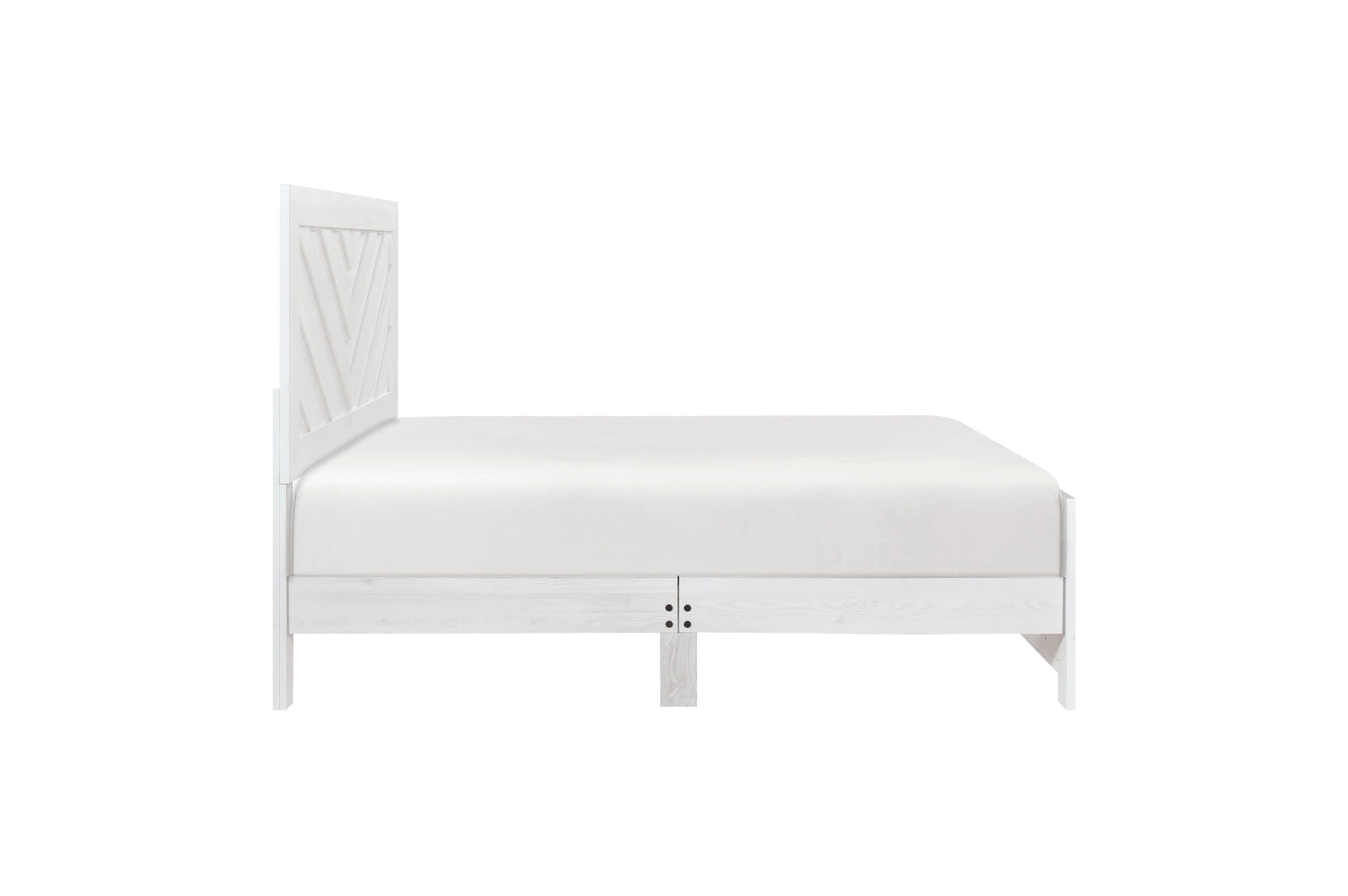 Corbin Rustic White Panel Bedroom Set bed side angle