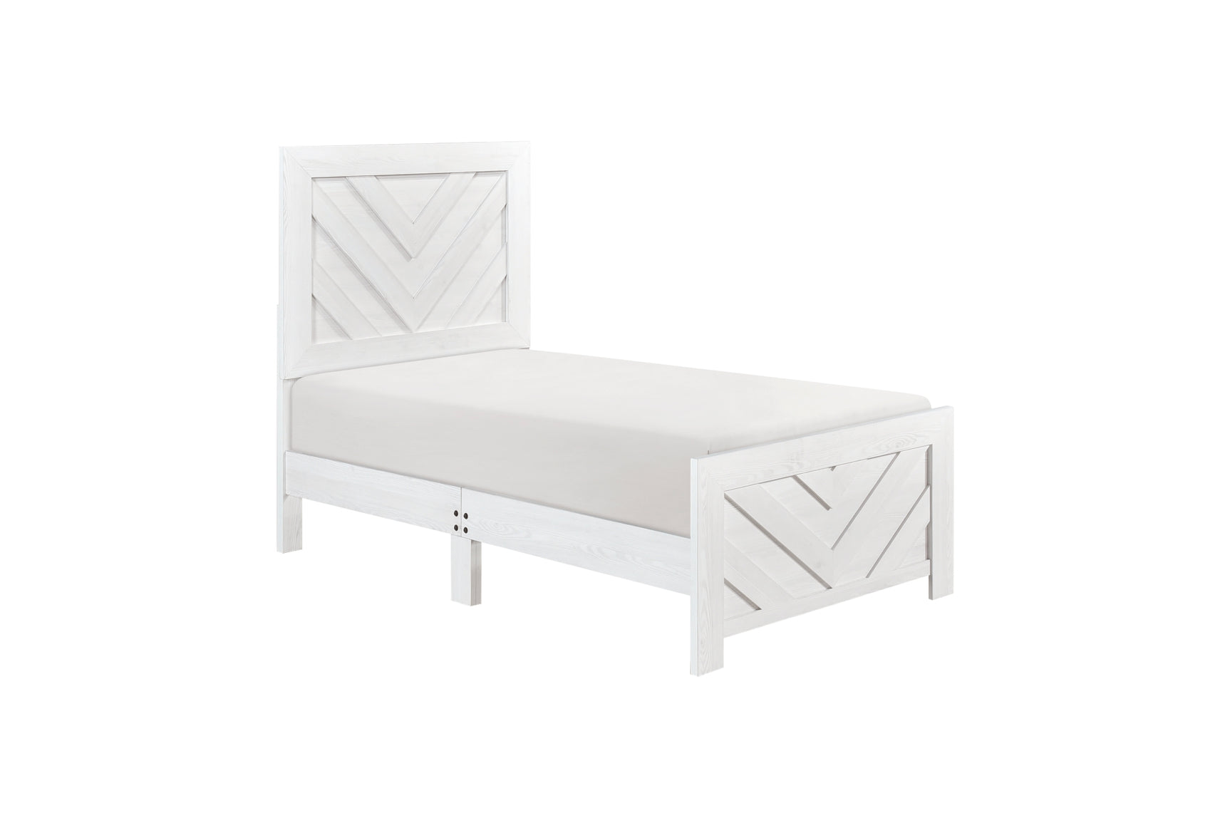 Corbin Rustic White Panel Bedroom Set dresser and mirror combo