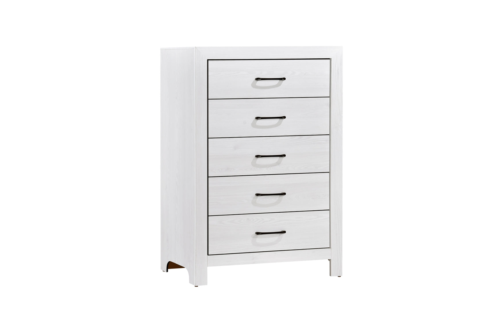 Corbin White Panel Bedroom Set dresser and nightstand set angle