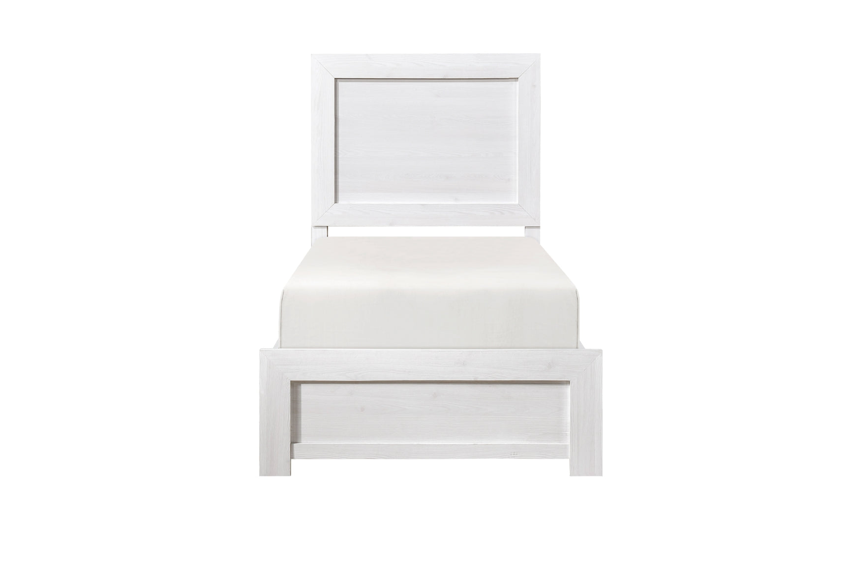 Corbin White Panel Bedroom Set king size bed front view