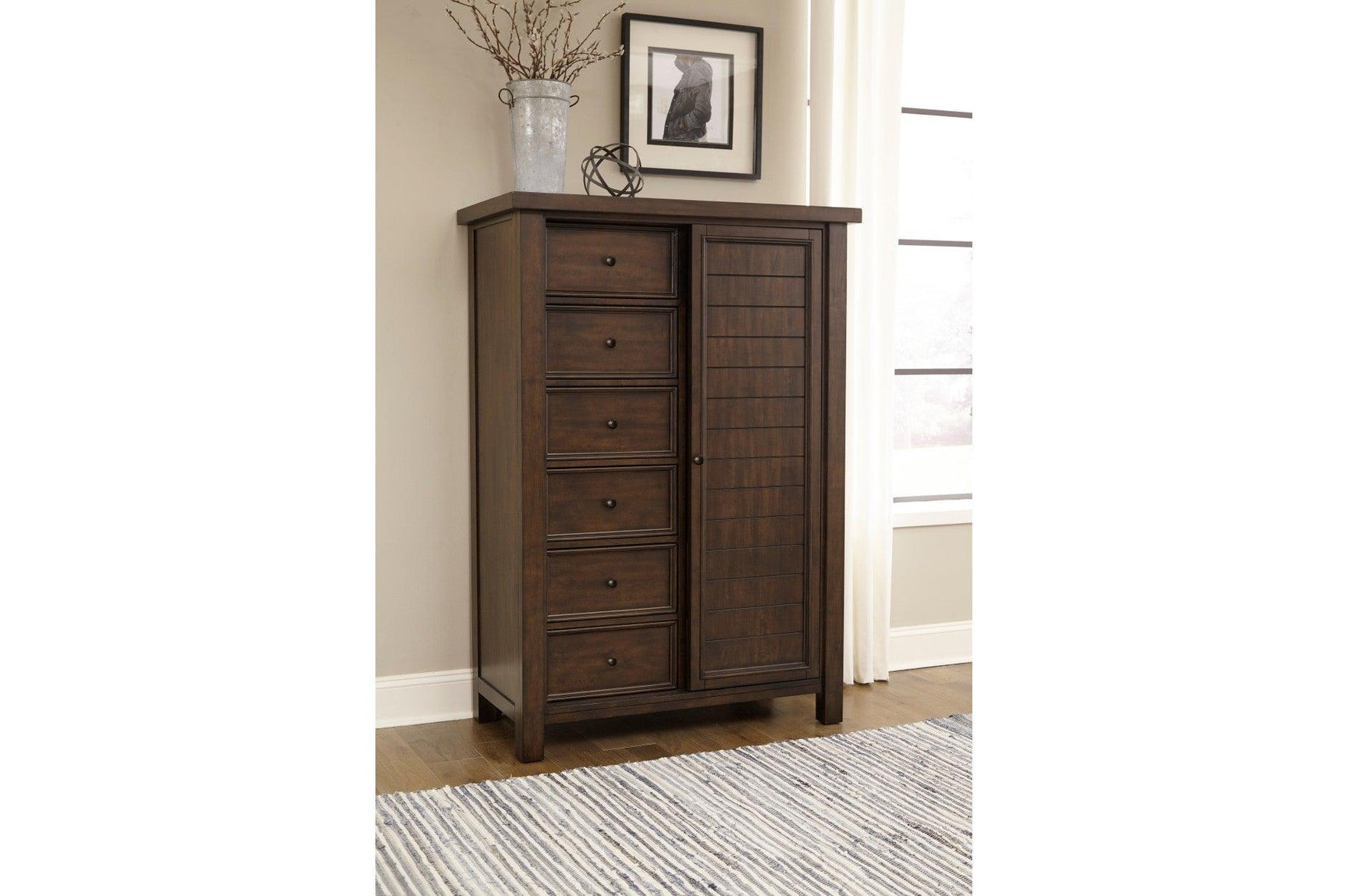 Logandale Brown Modern Transitional Solid Wood Sleigh Bedroom Set - Ella Furniture