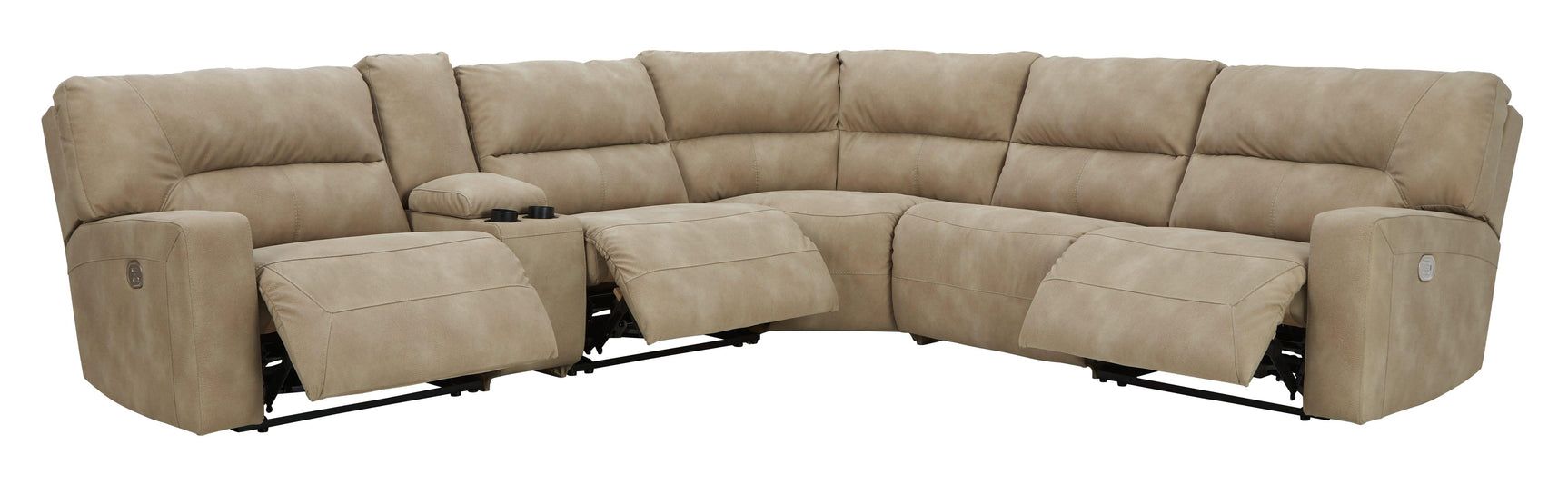 Next-Gen DuraPella Sand 6-Piece Power Reclining Sectional sofa view