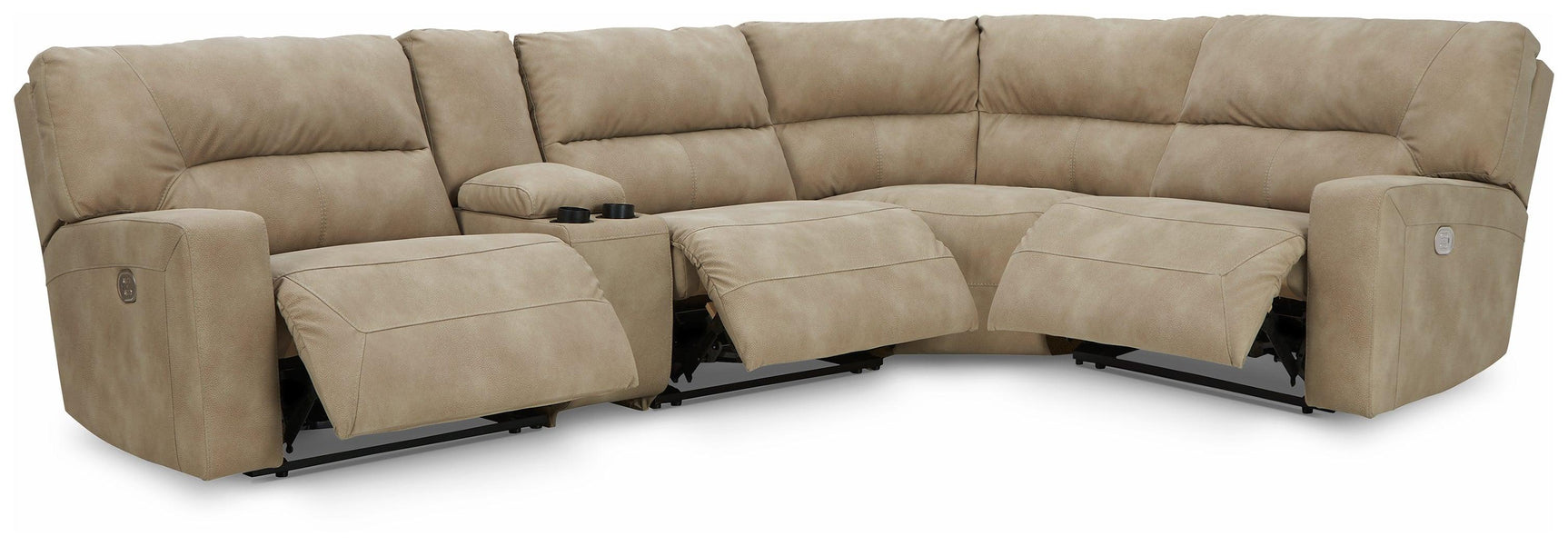 Close-up front view of sand sectional