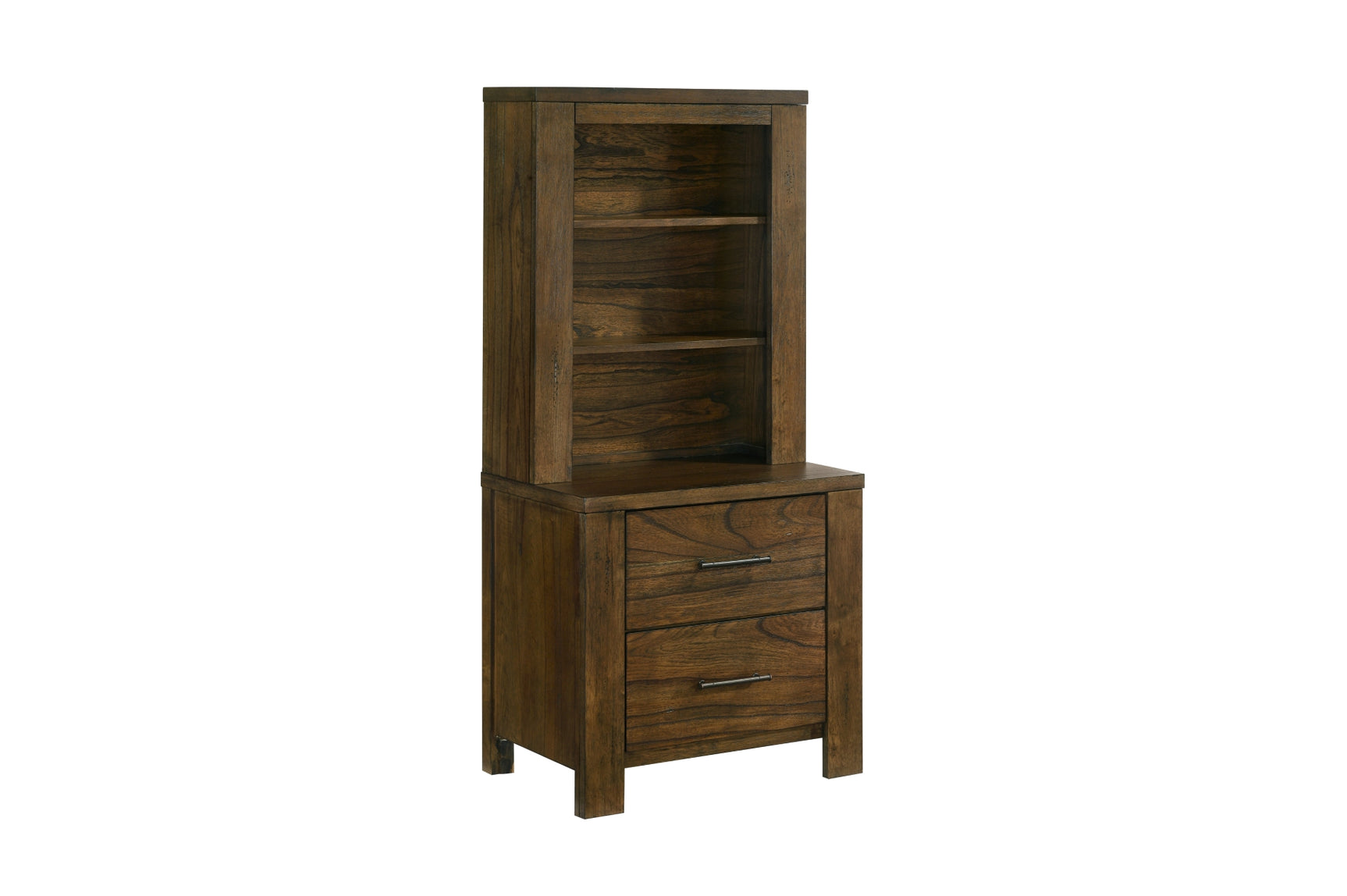 Sullivan dark brown platform bedroom set with bookcase storage
