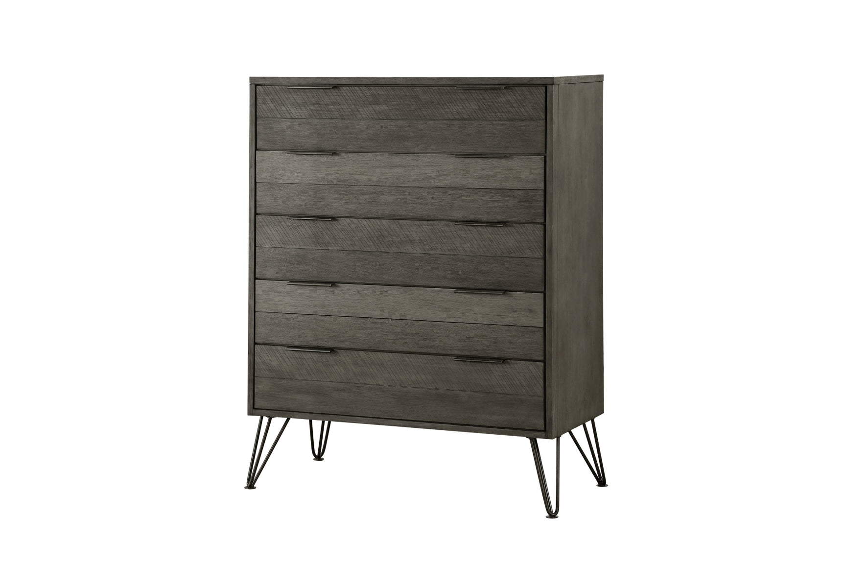 side view of Urbanite Gray Panel Bedroom Set bed