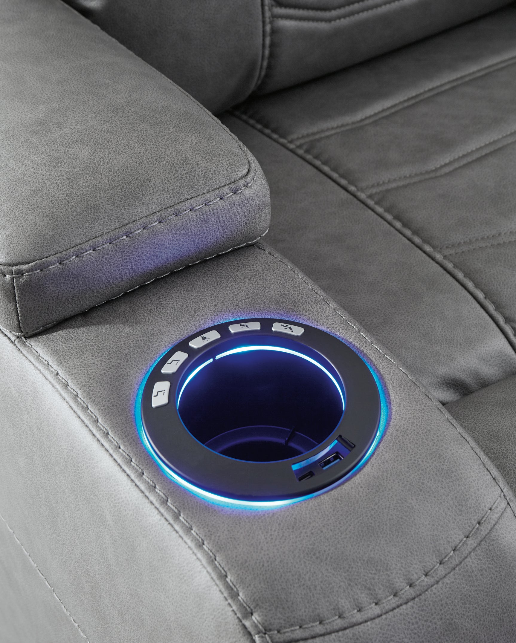 Close-up of USB charging port detail