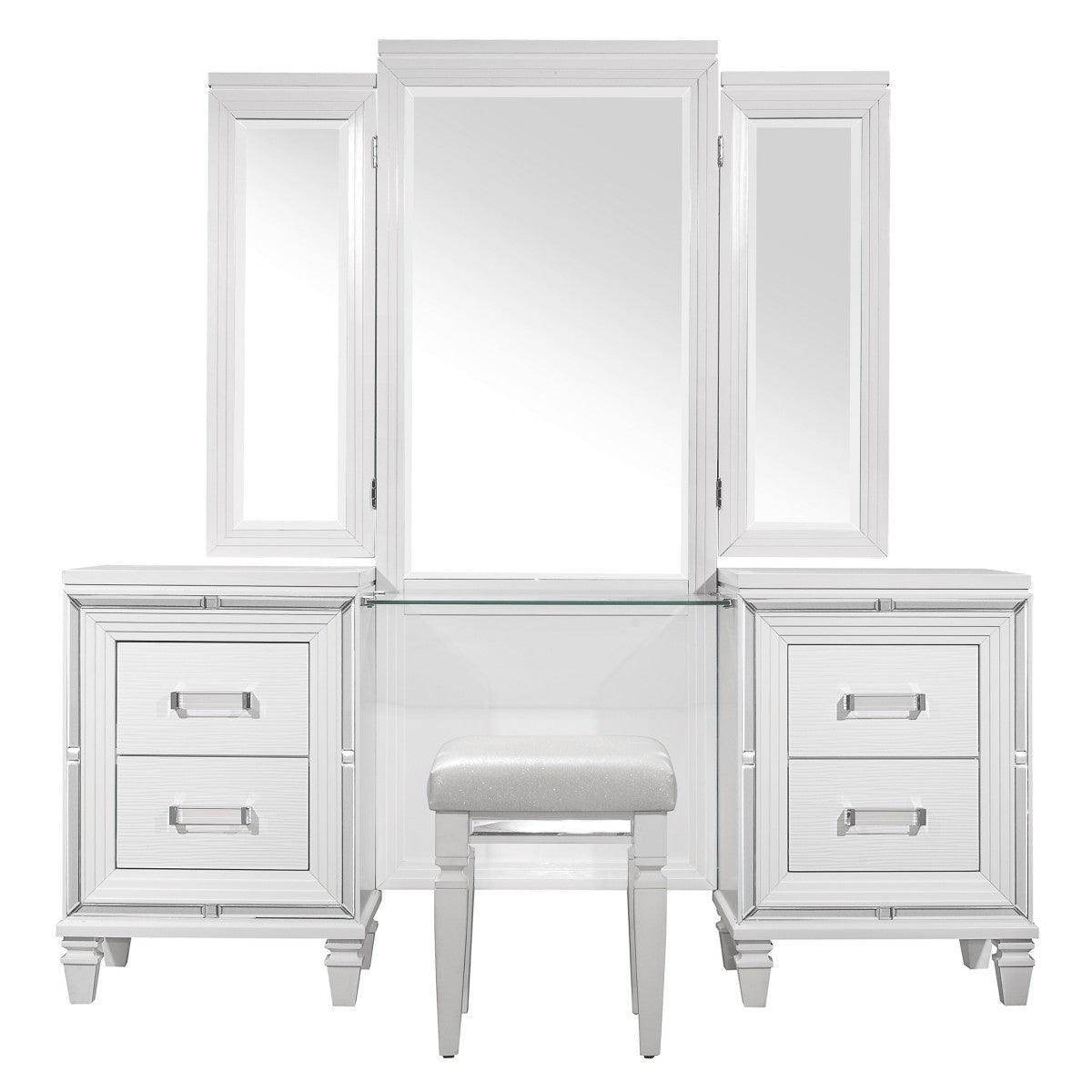 Tamsin Vanity Dresser side angle with drawers