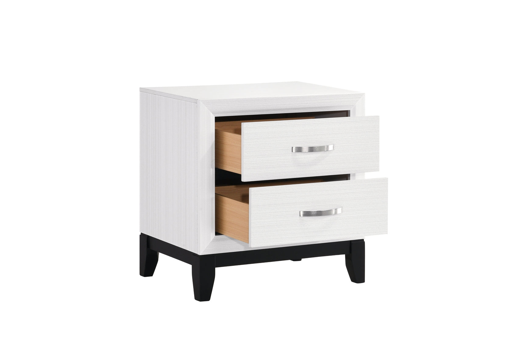 main view of Davi White Panel Bedroom Set bed