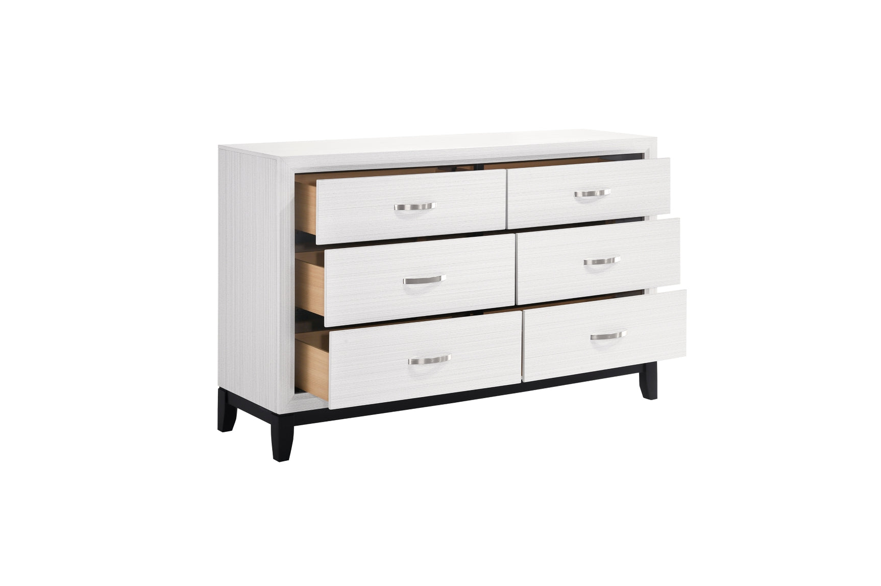 main view of Davi White Panel Bedroom Set bed