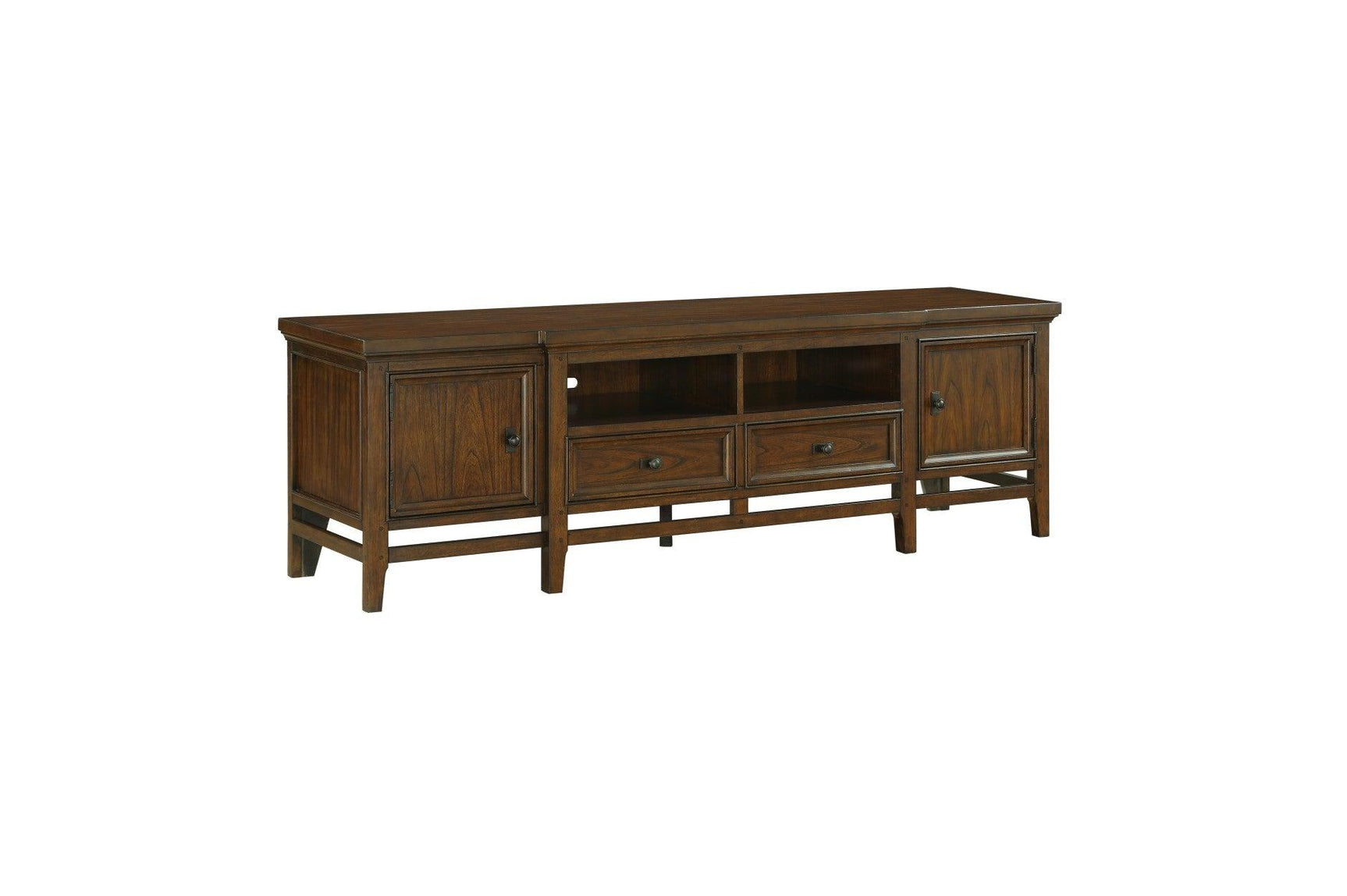 Frazier Park Side Pier brown cherry veneer open shelving
