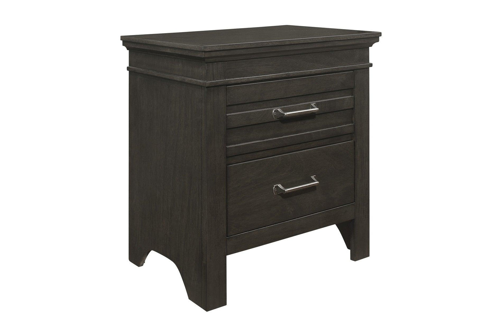 Blaire Farm Charcoal Gray Panel Bed side close-up