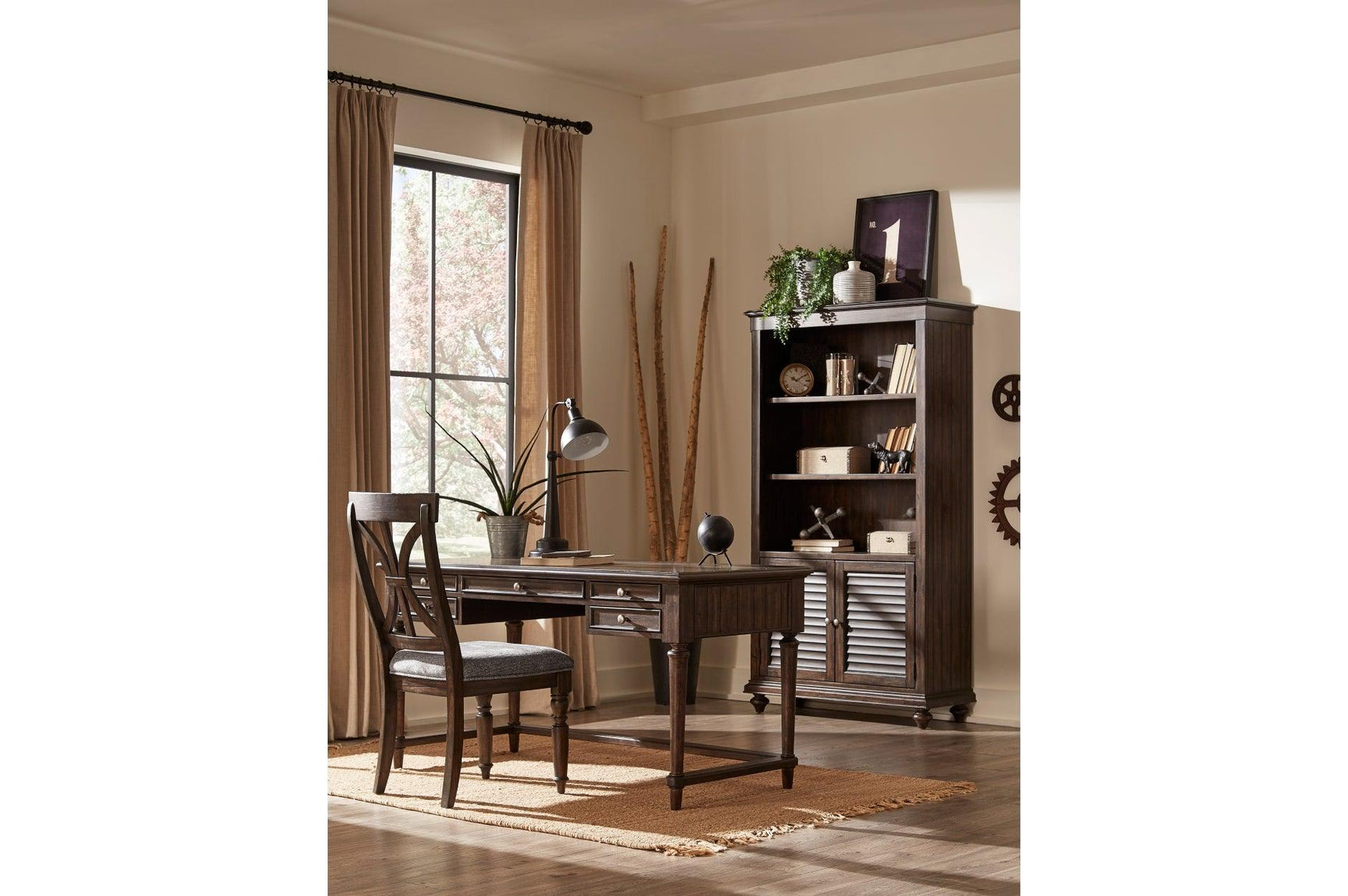bedroom view of Cardano Charcoal Panel Bedroom Set bed