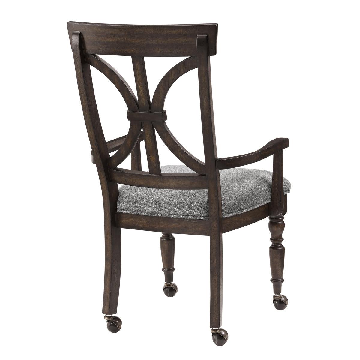 Cardano Driftwood Charcoal Fabric Desk Armchair back view