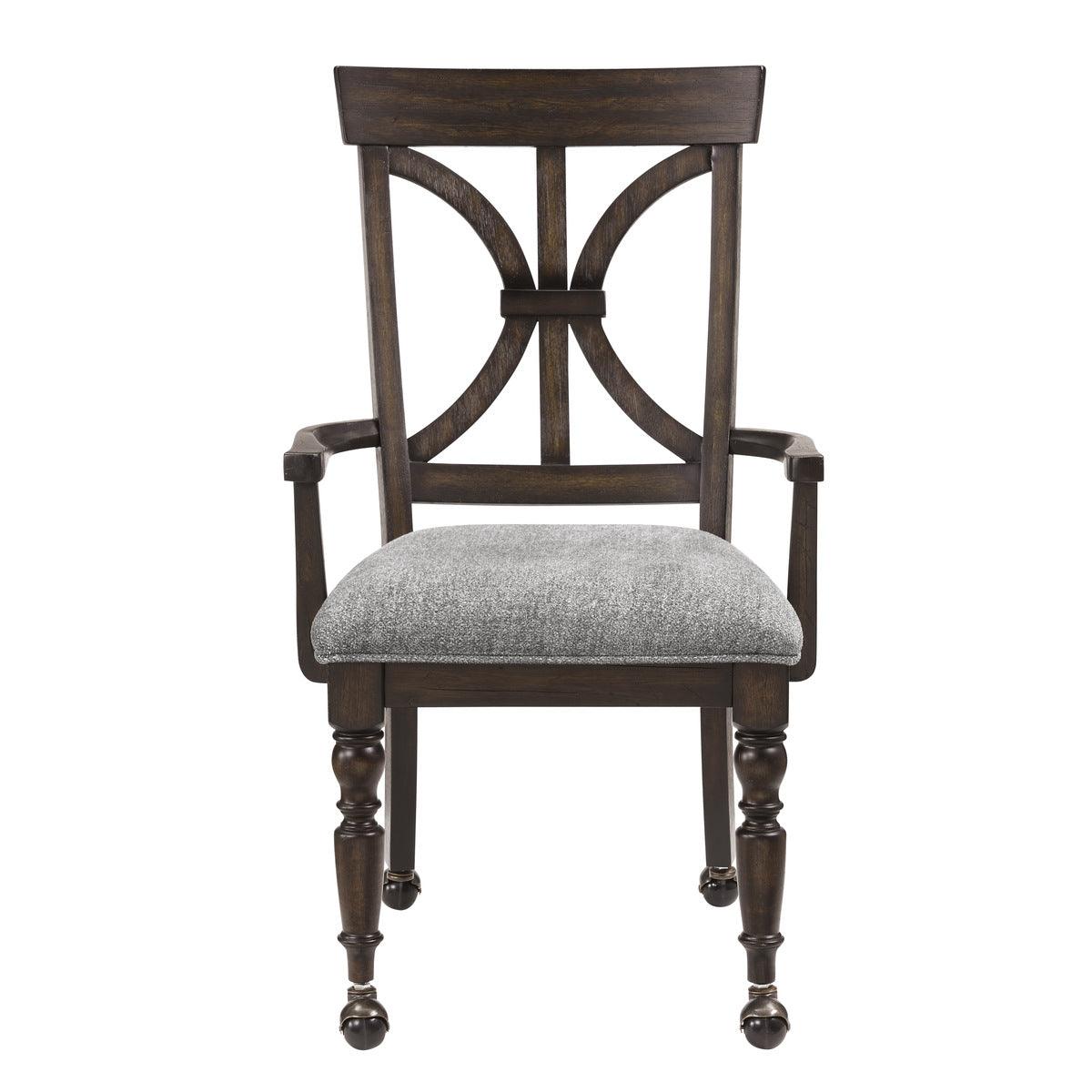 Cardano Driftwood Charcoal Fabric Desk Armchair front angle