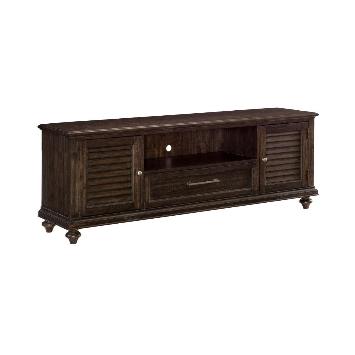 Cardano Charcoal media console TV stand, angled side view