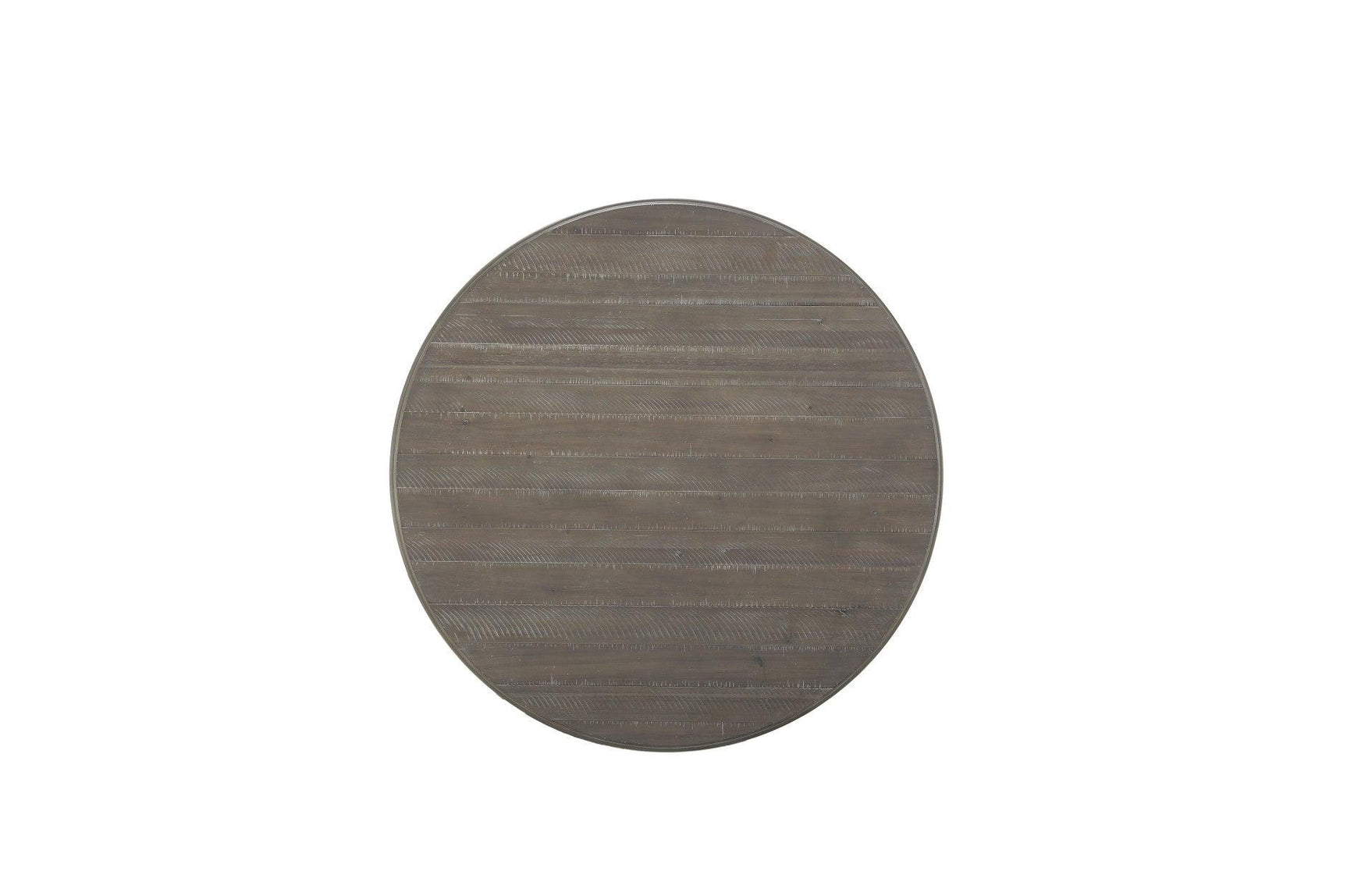 Top view of Cardano Brown round solid wood table