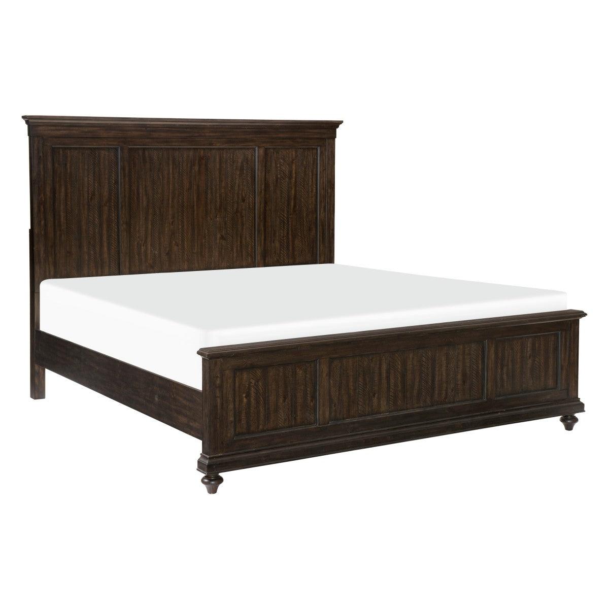 Cardano Driftwood Charcoal King Panel Bed side view
