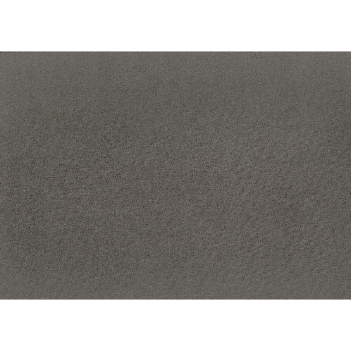 Fabric and finish swatches for Rachelle Gray Velvet Tufted Sleigh King Bed