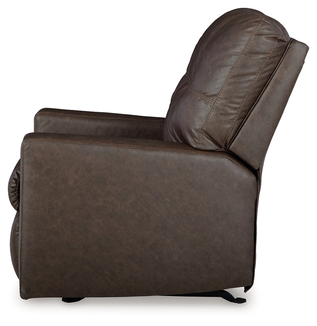 alternative side view of Barlin Mills Umber Faux Leather Recliner